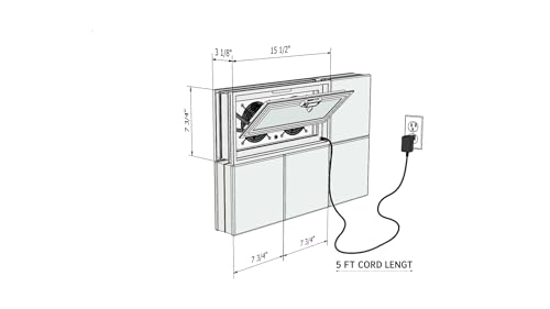Ventilador extractor de ventanilla Hopper 1608 para ventanas de bloques de vidrio, sótanos, cobertizos, cabañas, casas pequeñas y garajes miniatura 4