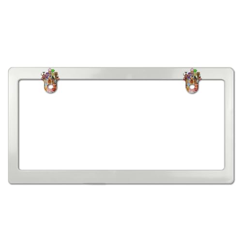 こびとづかん ナンバーフレーム ナンバープレート フレーム 普通車/軽自動車 カーアクセサリー 錆びにくい 掛けやすい 装飾ボーダー 簡単取付