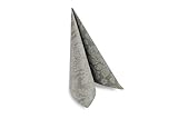 Hypafol Airlaid Motiv-Serviette Dauphine grau | 100St. | unterschiedliche Farben und Motive | 40x40cm | passend zu Einrichtung & Dekoration | für Gastronomie & Zuhause | eleganter Look