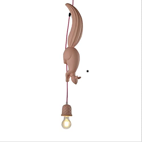 Suspension écureuil créative en résine d'art et éclairage LED chic