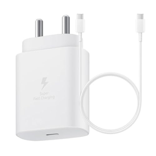 Image of 25W Type C Charger Compatible with Samsung A16 /M05 /A05 /A35 /M35 /F05 /M15, F15 /A15 /A14 /M14 /F14 /A34 /M34 /S24 Ultra, S23 /S23 fe /Z fold /flip /6 /5 /4 /3, Fast Charger -JJ White