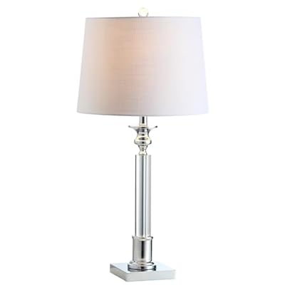 JONATHAN Y JYL2050A Dean 28" Crystal LED Table Lamp Traditional Classic Bedside Desk Nightstand Lamp for Bedroom Living Room Office College Bookcase LED Bulb Included, Clear
