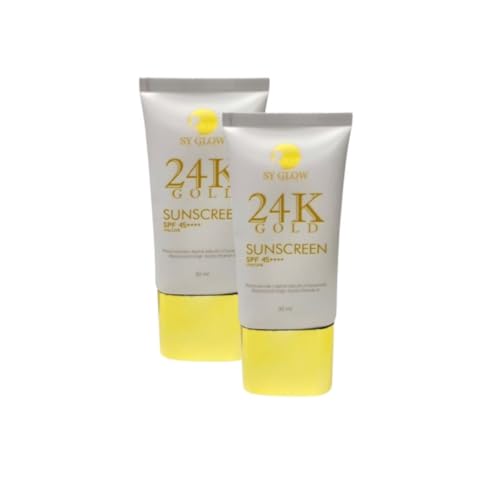 SY GLOW 24K Gold Sunscreen SPF 45++++ Broad Spectrum UVA/UVB with Niacinamide & Ceramides, 50 ml (2, 50ml) image 4