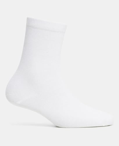Jockey Kids Calf Length Cotton Socks 7800_White_7-8 Yrs - Image 3 thumbnail