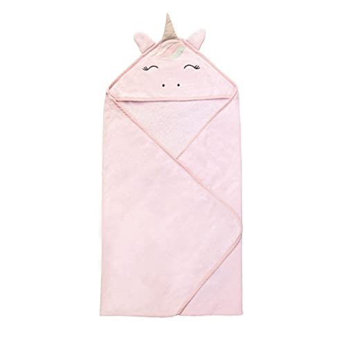 Image of Masilo 100% Cotton Hooded Towel /Ideal for Babies 0-18months / Luxurious and Super Absorbent Baby Towel /Infant to Toddler Wrap Towel with Hood /Soft, Lightweight and Breathable /Unicorn /Pink