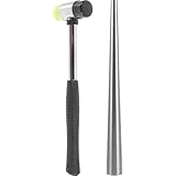 PACKOVE Juego de Mandriles para Anillos Ligero Varilla de Mandril de Reparación y Martillo de Goma, Ajustador Portátil para Modificar Tamaño y Forma, Adecuado para Bricolaje y Joyería