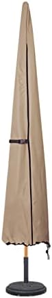 ULTCOVER Patio Parasol 600D Waterproof Outdoor Market Umbrella Cover - Fits Market Umbrella Up to 12 Feet