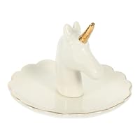 TOGEVAL Ceramic Unicorn Ring Holder Tray Multi-function Decorative Jewelry Display Accessory for Rings Bracelets Earrings Home and Store Use
