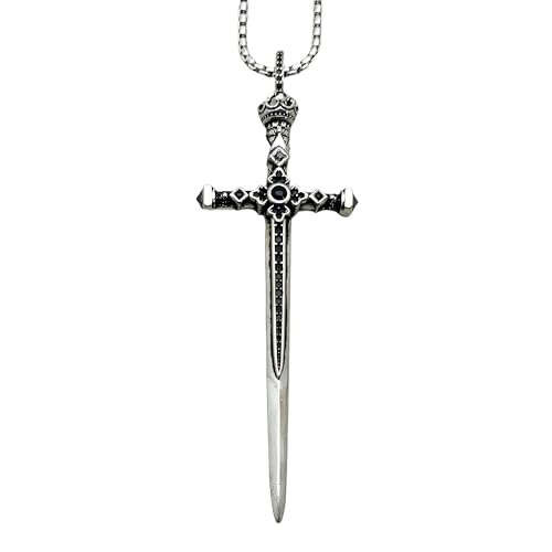 Collier katana en argent sterling pour homme au pendentif d'épée finement ciselé