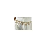 Wiwpar Pearl Waist Chain Belt Coin Pendant Beach Body Chains Fashion Body Belly Belt Waist Chain for Women (Gold)