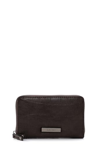SFY Hadley Zip Around Wallet Brown - Portefeuille Anti-Perte Large Capacité