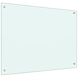 vidaXL Küchenrückwand Spritzschutz Fliesenspiegel Glasplatte Rückwand Herdspritzschutz Wandschutz Herd Küche Weiß 80x60cm Hartglas