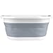 Beldray LA034816, Cestello Pieghevole Ovale con Manici in Plastica Durevoli, 37 Litri, Grigio, Leggero, Soluzione Salvaspazio Bacinella Pieghevole Bucato