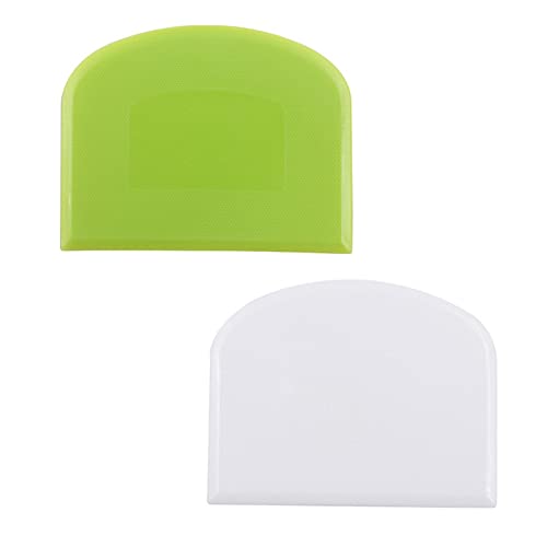 Dough Scraper Plastic Pastry Pizza Cutter Chopper Multipurpose Kitchen Tool Green and White
