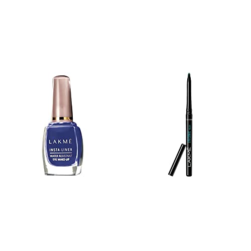 Image of LAKME Insta Eye Liner, Blue, 9 ml And Lakme Eyeconic Kajal, Regal Green, 0.35g Matte