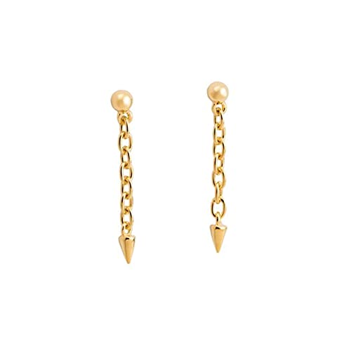 Boucles d'oreilles argent sterling femme avec chaîne et zircon