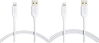 Amazon Basics Lightning to USB A Cable - MFi Certified iPhone Charger, White, 91.2 cm & Lightning to USB A Cable - MFi Certified iPhone Charger, White, 1.82 m