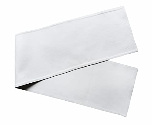 Image of Airwill Cotton Plain White Designed Solid Pattern Table Runner Length 152cm (White, Pack of 1)