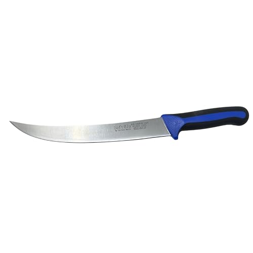 Cutlery Mania SoftBlu Kitchen Knife | German X50CrMoV15 Stainless Steel | Non-Slip Soft Grip Handle | For Home & Professional Use (10 inch Breaking Knife, Curved)