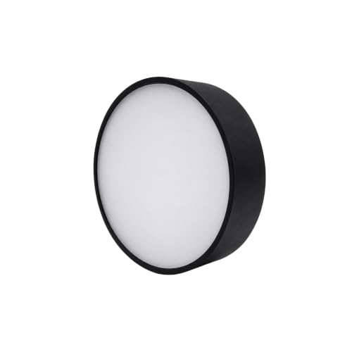 Image of COPPER STONE 12W Surface Mounted LED Round Panel Light | Natural White (4000K) | Black Polycarbonate Body | Energy Efficient Direct Ceiling Light for Wooden, Concrete & RCC Ceiling | Pack of 1
