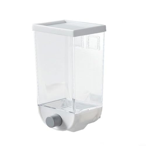 CWOQOCW Innovador dispensador de pared, transparente y fácil de reponer café, frutos secos, azúcar (1 litro blanco)