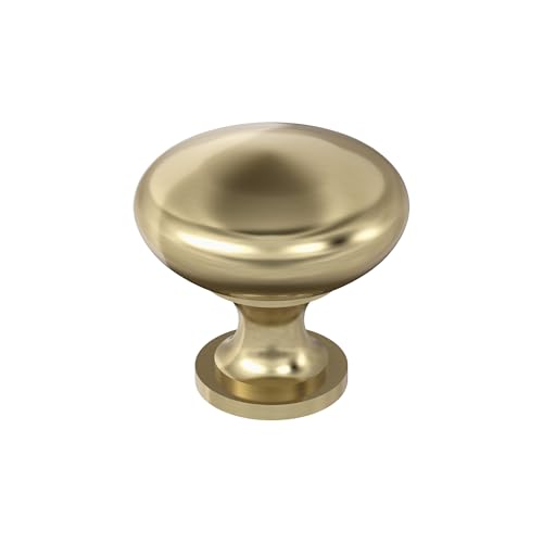 Image of Amerock 25 Pack 1-1 /4 inch Round Edona Golden Champagne Cabinet Knob | Durable Zinc drawer knob and cabinet hardware, ideal for kitchen cabinets, bathroom vanities, dressers, and furniture
