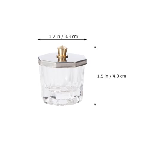 Bowl de cristal octagonal para líquido de uñas 3 piezas miniatura 4