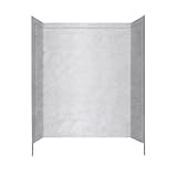 Swan SI00603.130 Solid Surface Glue-Up 3-Panel Bathtub Wall Kit, 32" L x 60" H x 60" H