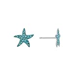 Amazon Essentials Fine Silver Plated Crystal Starfish Stud Earrings