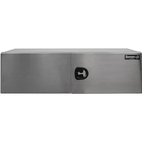 Image of Buyers Products 1705415 Pro Series Smooth Aluminum Underbody Truck Box with Barn Door, 18x18x60 Inch, Durable Vehicle Tool Box For Storage and Organization