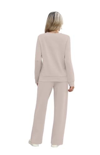 Image of WIHOLL Women's 2 Piece Sets Sweatshirt Casual Travel Outfits Lounge Wide Leg Tracksuit Cozy Sweatsuits Fashion 2026