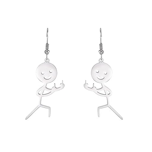 Divertido Smiley dedo medio Graffiti Pendientes colgantes personalizados Cool gestos Collar Punk creativo único hecho a mano Declaración Amistad Joyería Mujeres Hombres (plata 2) | Ya disponible en tu tienda friki favorita! En mundofriki.es!