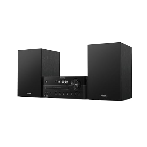 Philips TAM4505M2 Système de microchaîne Hi-FI – 80 W, Enceintes Bass Reflex, Dab+/FM, CD, USB, entrée Audio, Bluetooth 5.4, Auracast, télécommande,...
