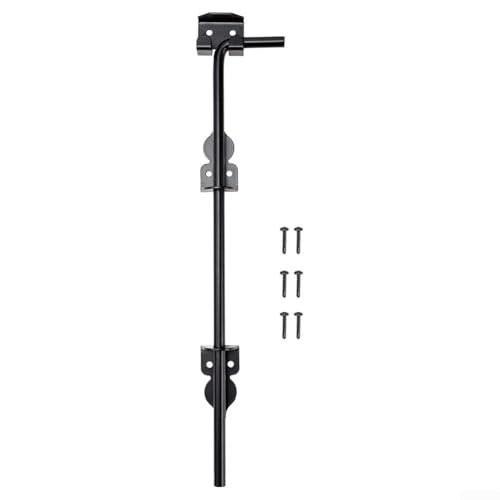 Perno de puerta resistente de hierro forjado de 12 pulgadas para puertas de garaje, graneros, sistema de pestillo de tierra
