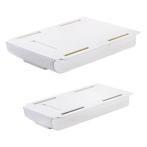 Hohopeti Almacenamiento compacto debajo del escritorio 2 piezas en cajas de cajones montadas adhesivas para papelería oficina hogar