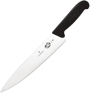 Victorinox Fibrox Noż do Krojenia Mięsa, Stal Nierdzewna, Czarny/Srebrny, 22 cm