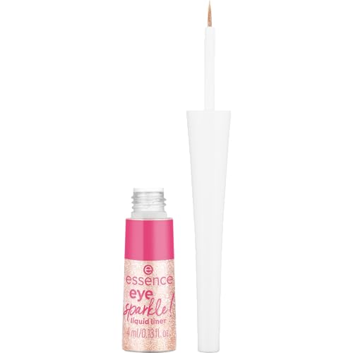essence eye sparkle! liquid liner, Eyeliner, Nr. 01, Silber, langanhaltend, definierend, Wischfest, schimmernd, vegan, ohne Mikroplastikpartikel, Nanopartikel frei, ohne Parfüm, 1er Pack (4ml) essence eye sparkle! liquid liner, Eyeliner, Nr. 01, Silber, langanhaltend, definierend, Wischfest, schimmernd, vegan, ohne Mikroplastikpartikel, Nanopartikel frei, ohne Parfüm, 1er Pack (4ml)