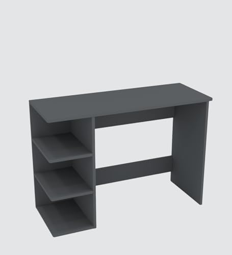 Image of SPECIALITY PANELS Modern Study Desk with 3 Shelves, Walnut Brown, Engineered Wood, 103x40x72 cm, Compact Design, Rectangular