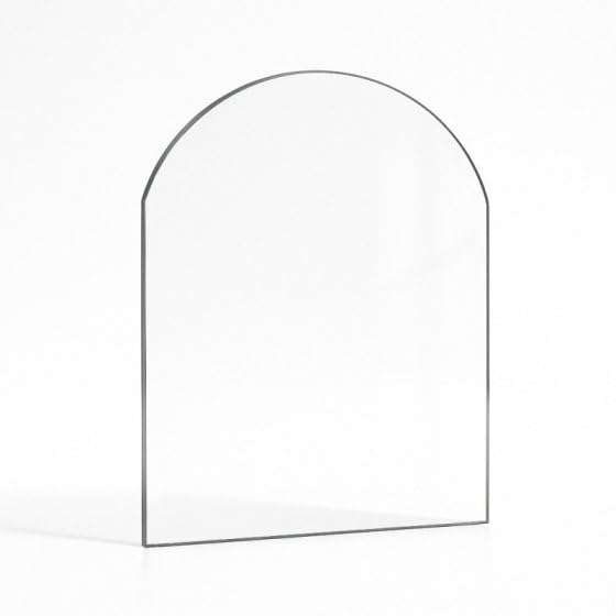 Vitre Godin NORVEGIEN - Verre Rectangle cintré pour poêle à Bois - 465 x 264/218 mm (L1 x H1 / H2) - 4 mm