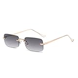 DISFRUTA DEL SOL: Estas gafas rectangulares de color vintage son adecuadas como accesorio de alta costura y para el uso diario durante todo el año. Marco cuadrado texturizado sin bordes con 3 lentes de diferentes colores, elige tu color favorito para tu ropa cuando salgas de compras, de fiesta, de tomar fotos, de vacaciones, etc.