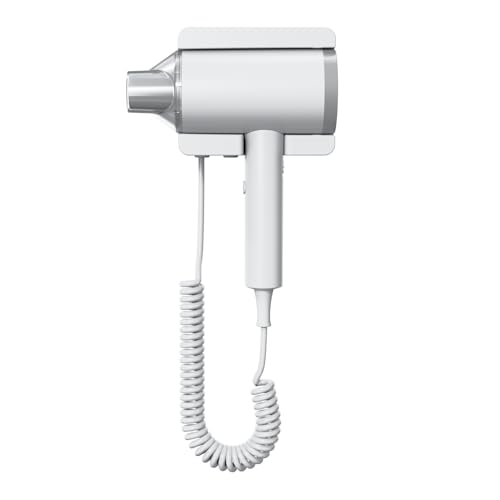 RYing Potente Secador de Pelo de Pared 1875W con Interruptor de Seguridad,Elegante Secador de Cabello de Pared con Soporte para Baño,Hotel y Hogar (blanco)