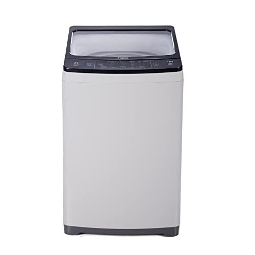 Image of Haier HWM70-826NZP 7 Kg Fully-Automatic Top Loading Washing Machine with Softfall Technology, Dual Magic Filter (Moonlight Grey, Quick Wash)