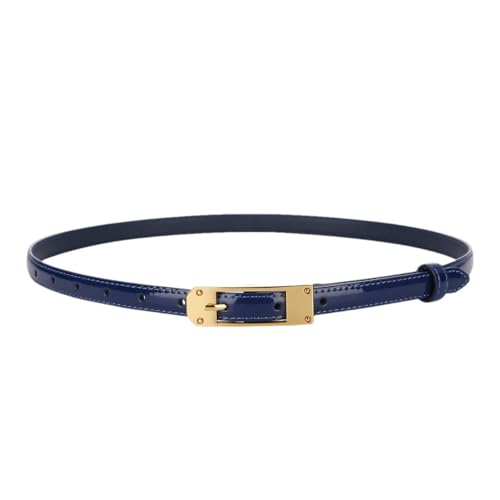 Women’S Thin PU Leather Belt With Button For Skirts And Jeans