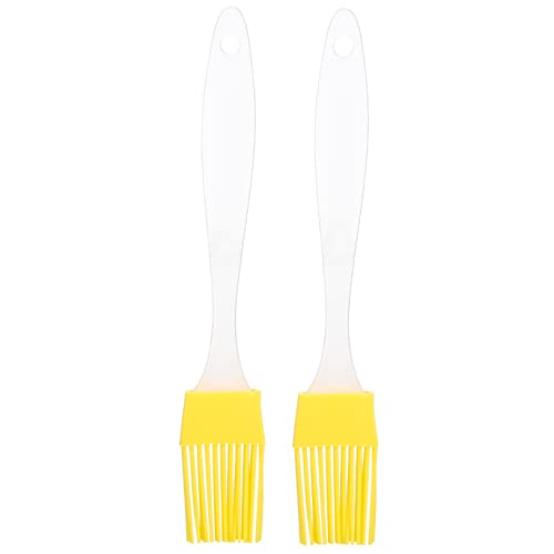 Garneck 2 Pcs Silicone Pastry Oil Brush for Cooking Baking Grilling Flexible Bristles for Even Sauce Distribution for Home Outdoor Use