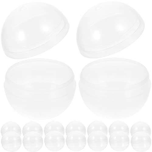 HOMSFOU 50pcs Empty Clear Round Capsules for Toy Gumball Machines 45MM Clear Fillable Ornaments Ball Plastic Containers Surprise for Kids Party Favor Prize Vending Machine Toys