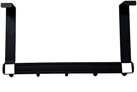 SystemsEleven Over Door Hooks Coat Hangers Over The Door Hooks Heavy Duty Door Hanger for Coats Robes Hats Clothes Towels Hanging Towel Rack Organizer (Black - 5 Hooks)