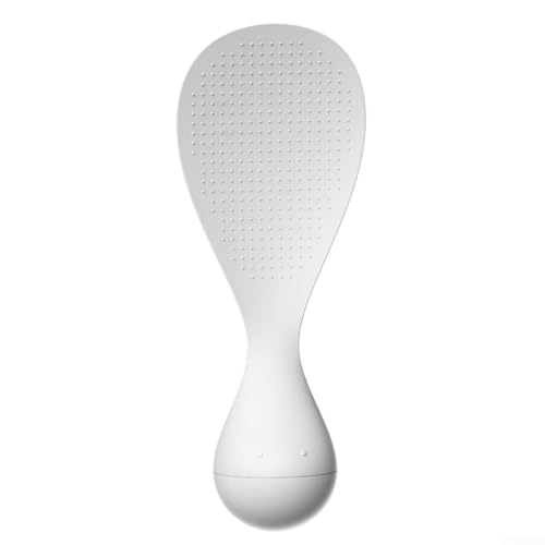 Cuchara de plástico para arroz con soporte de postura vertical y resistencia térmica hasta temperaturas comunes de cocción (blanco)