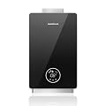 CAMPLUX 3.18 GPM Natural Gas Tankless Water Heater, Instant Indoor Hot Water Heater for Whole House, Constant Temperature System with Digital Display, Black