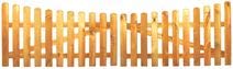 Doppelflügel StaketenTor 'Standard' 300x 85/71 cm - unten – kdi / V2A Edelstahl Schrauben verschraubt - aus frischem Holz gehobelt – nach unten gebogene Ausführung - kesseldruckimprägniert