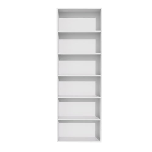 Garvis Home Bücherregal 6 Ebenen Weiß MDF Standregal